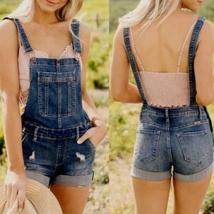 New KanCan Shorts Jeans Denim Overalls Size Small